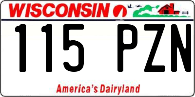WI license plate 115PZN
