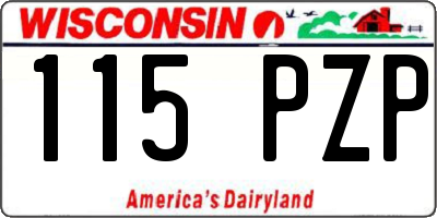 WI license plate 115PZP