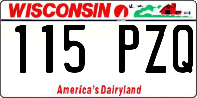 WI license plate 115PZQ