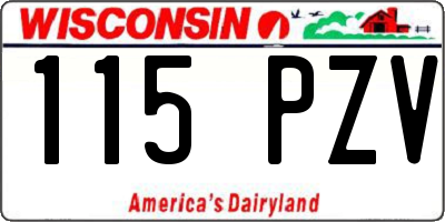 WI license plate 115PZV