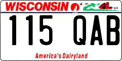 WI license plate 115QAB