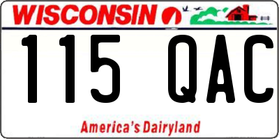 WI license plate 115QAC