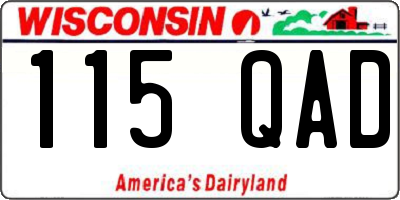 WI license plate 115QAD