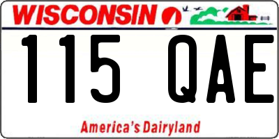 WI license plate 115QAE