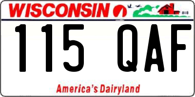 WI license plate 115QAF