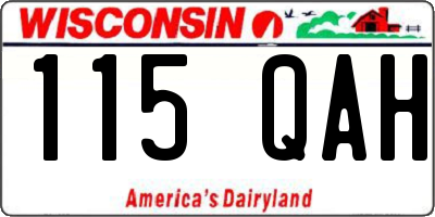 WI license plate 115QAH