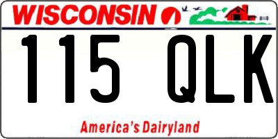 WI license plate 115QLK