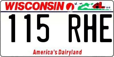 WI license plate 115RHE