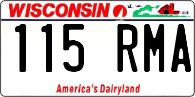 WI license plate 115RMA