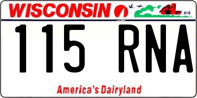 WI license plate 115RNA