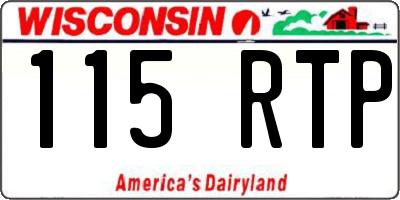 WI license plate 115RTP