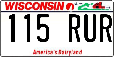 WI license plate 115RUR