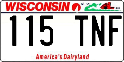 WI license plate 115TNF