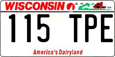 WI license plate 115TPE