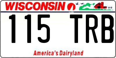 WI license plate 115TRB