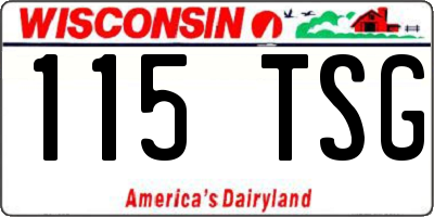 WI license plate 115TSG