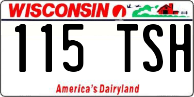 WI license plate 115TSH