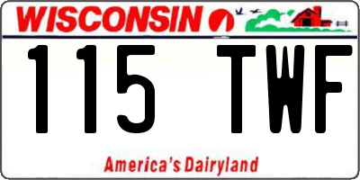 WI license plate 115TWF