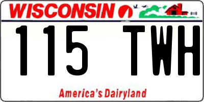 WI license plate 115TWH
