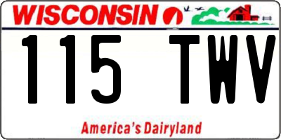 WI license plate 115TWV