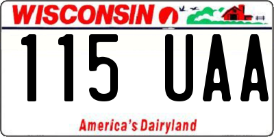 WI license plate 115UAA