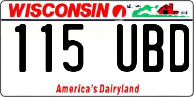 WI license plate 115UBD
