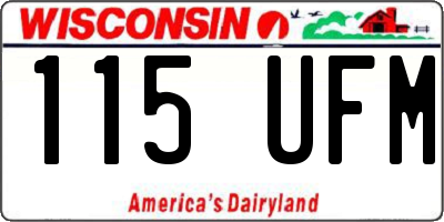 WI license plate 115UFM