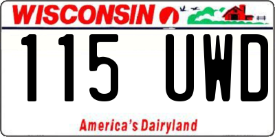 WI license plate 115UWD