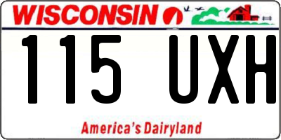 WI license plate 115UXH