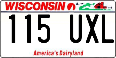 WI license plate 115UXL