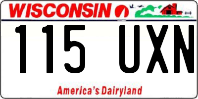 WI license plate 115UXN