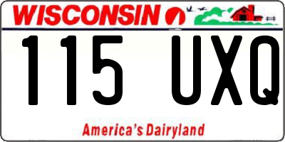 WI license plate 115UXQ