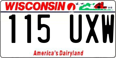 WI license plate 115UXW