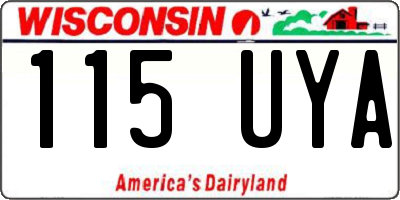 WI license plate 115UYA