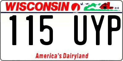 WI license plate 115UYP