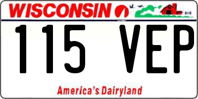 WI license plate 115VEP