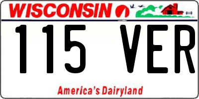 WI license plate 115VER