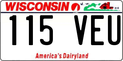 WI license plate 115VEU
