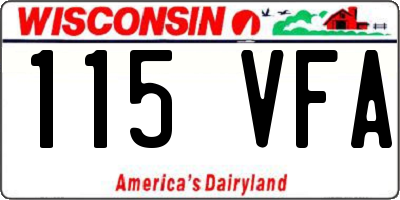 WI license plate 115VFA