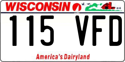 WI license plate 115VFD