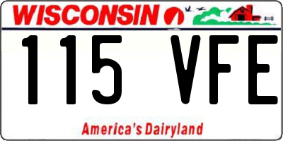 WI license plate 115VFE