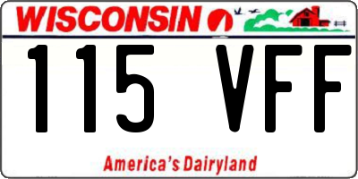 WI license plate 115VFF