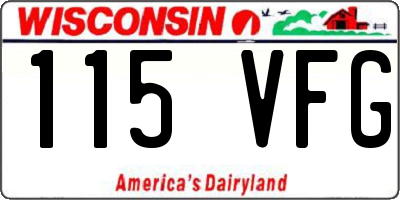 WI license plate 115VFG