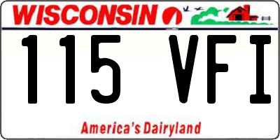 WI license plate 115VFI