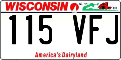 WI license plate 115VFJ