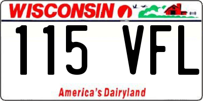 WI license plate 115VFL