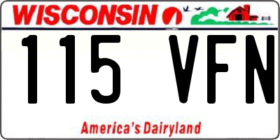 WI license plate 115VFN