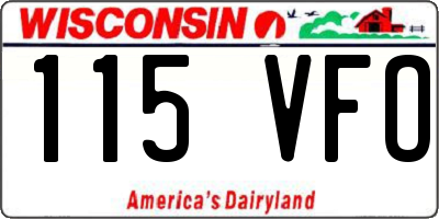WI license plate 115VFO