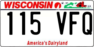 WI license plate 115VFQ