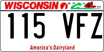 WI license plate 115VFZ